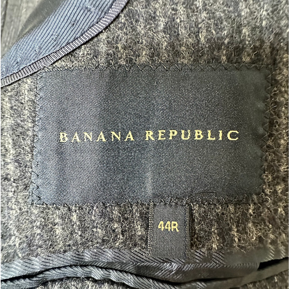 Banana Republic Men's 42R Italian Wool $420 Blazer Charcoal Gray Striped Jacket - Picture 5 of 8